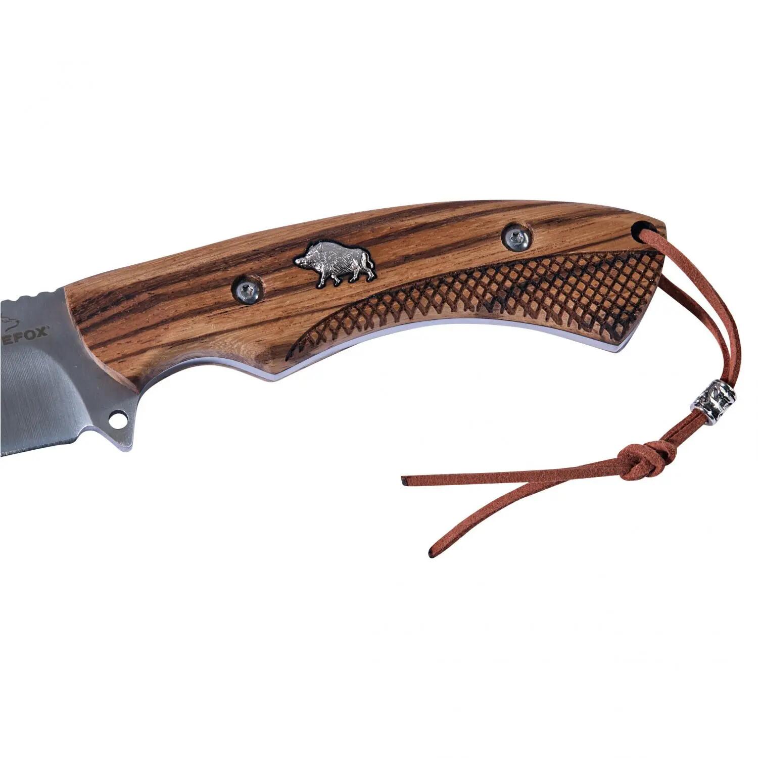 Jagdmesser - Wildschweinmotiv - inklusive Lederscheide 3/5
