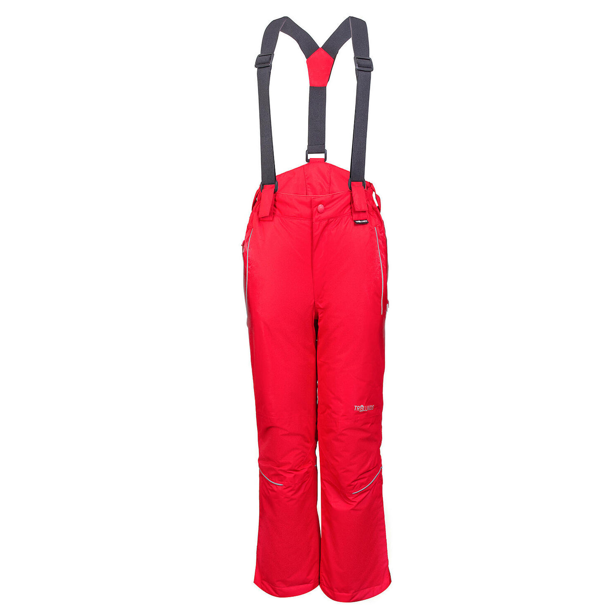 Slim Holmenkollen waterproof children's ski pants Red / Sun yellow