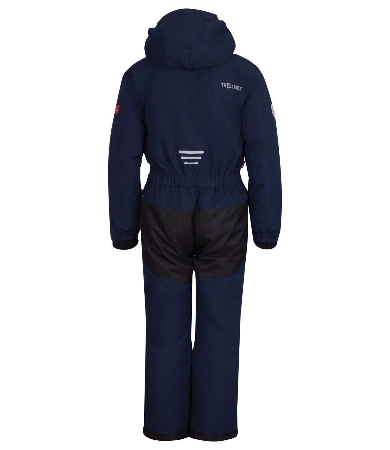 Combinaison de neige pour enfants Isfjord étanche bleu marine / orange 2/3