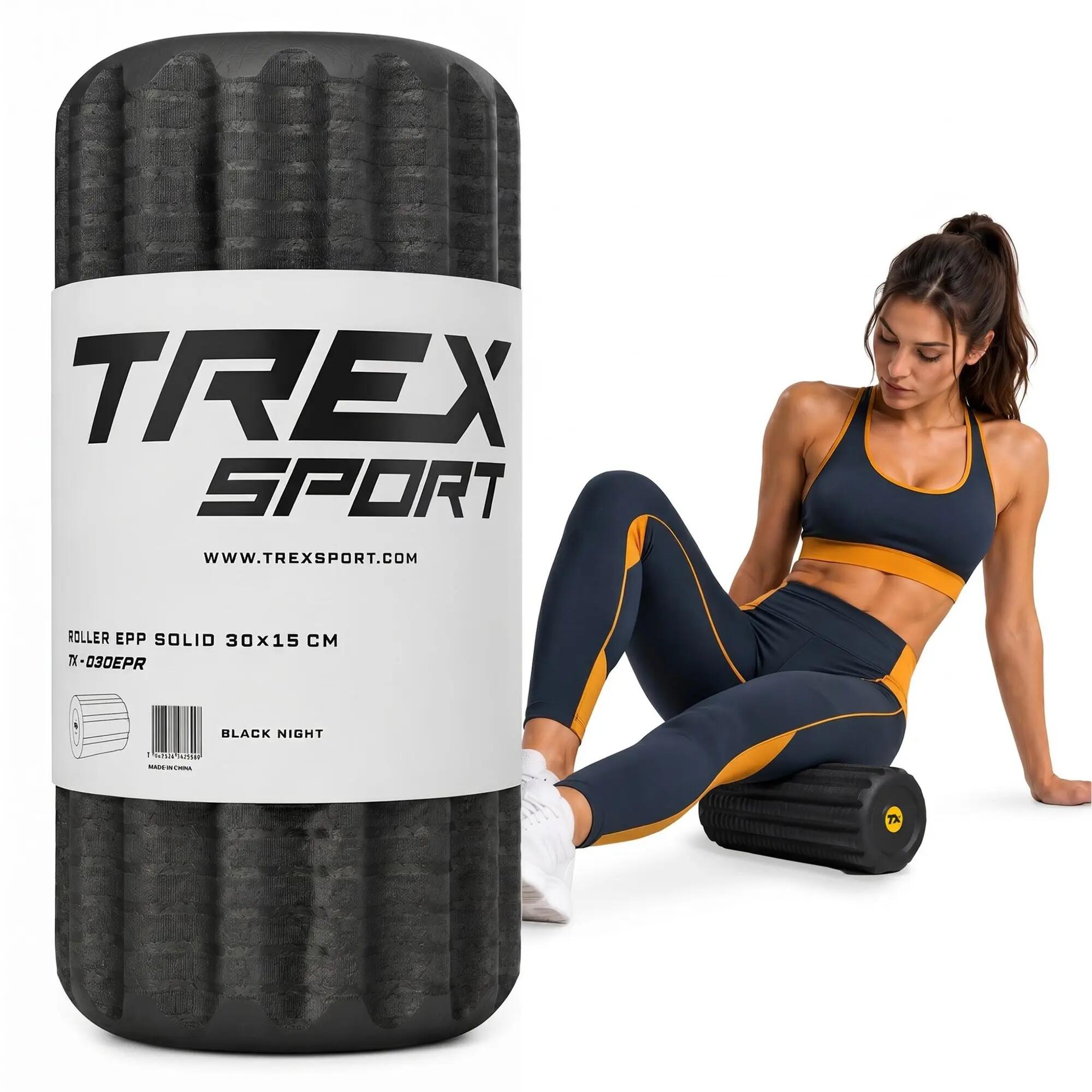 Rouleau de massage fitness Trex Sport EPP 30 cm rainuré 1/7
