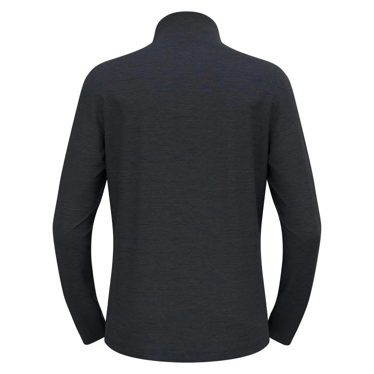 Odlo Odlo Midlayer 1/2 zip ROY Thermoshirt DONKER SAFFIER - ZWART - STREPEN L 6/7