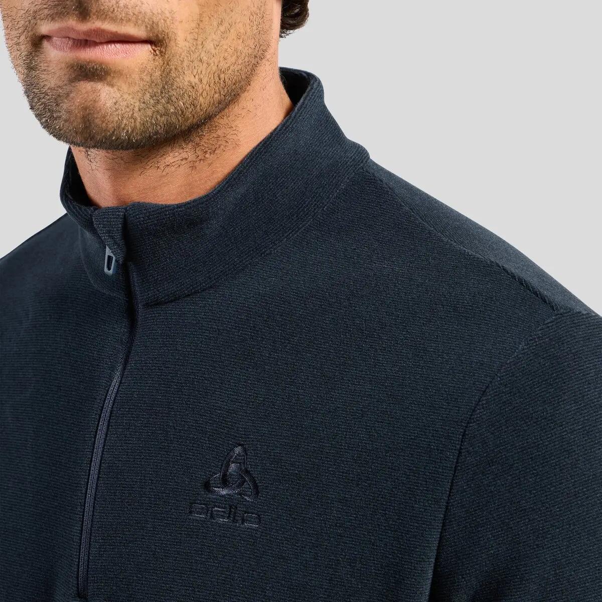 Odlo Odlo Midlayer 1/2 zip ROY Thermoshirt DONKER SAFFIER - ZWART - STREPEN L 4/7