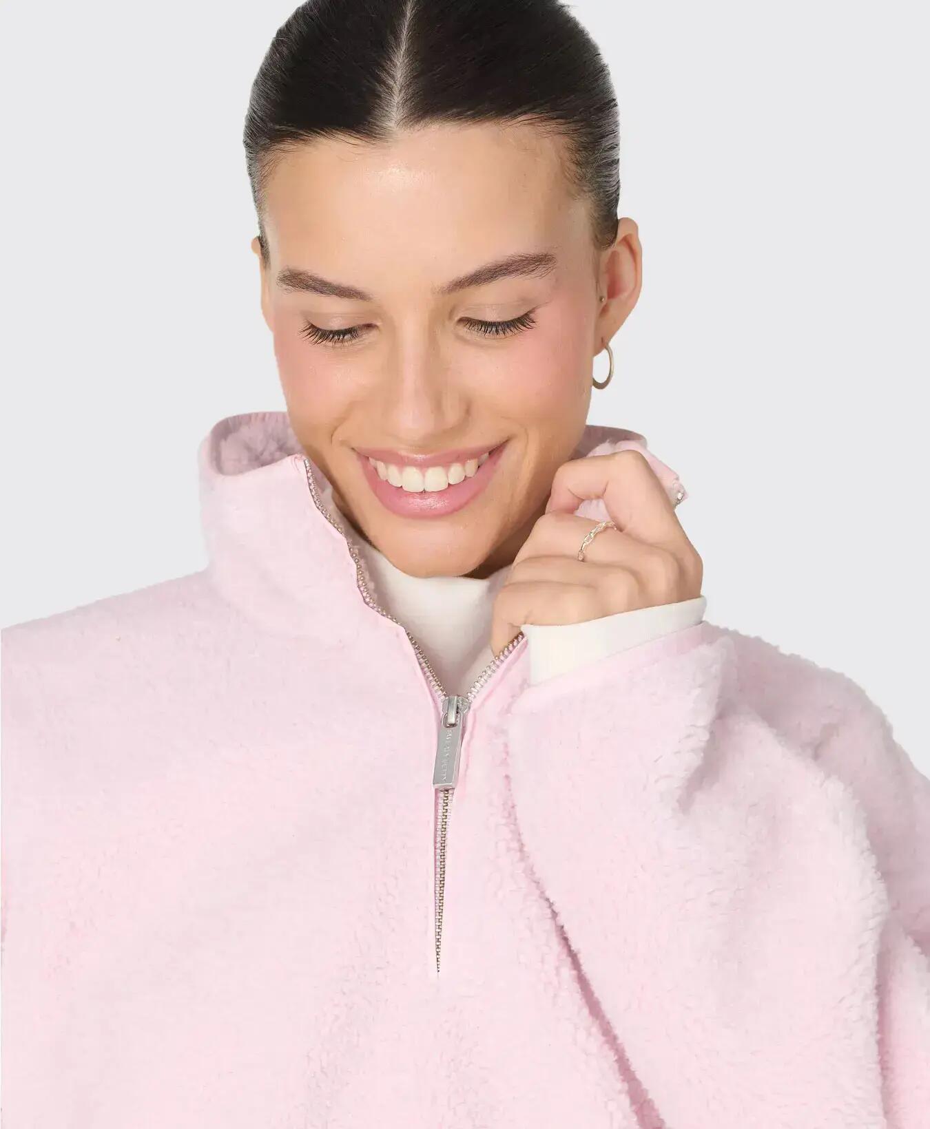 Sweaty Betty Fleece Half-Zip Hoodie Trui PASTELROZE M 2/7