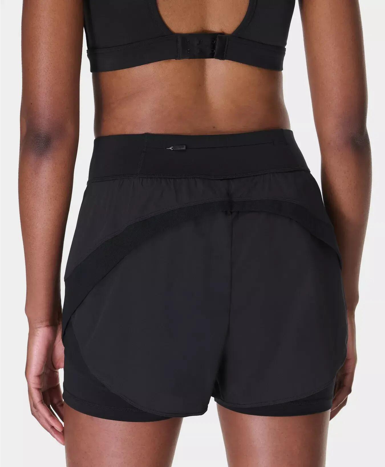 Sweaty Betty Tempo Run Shorts Sportshort ZWART XS 6/7