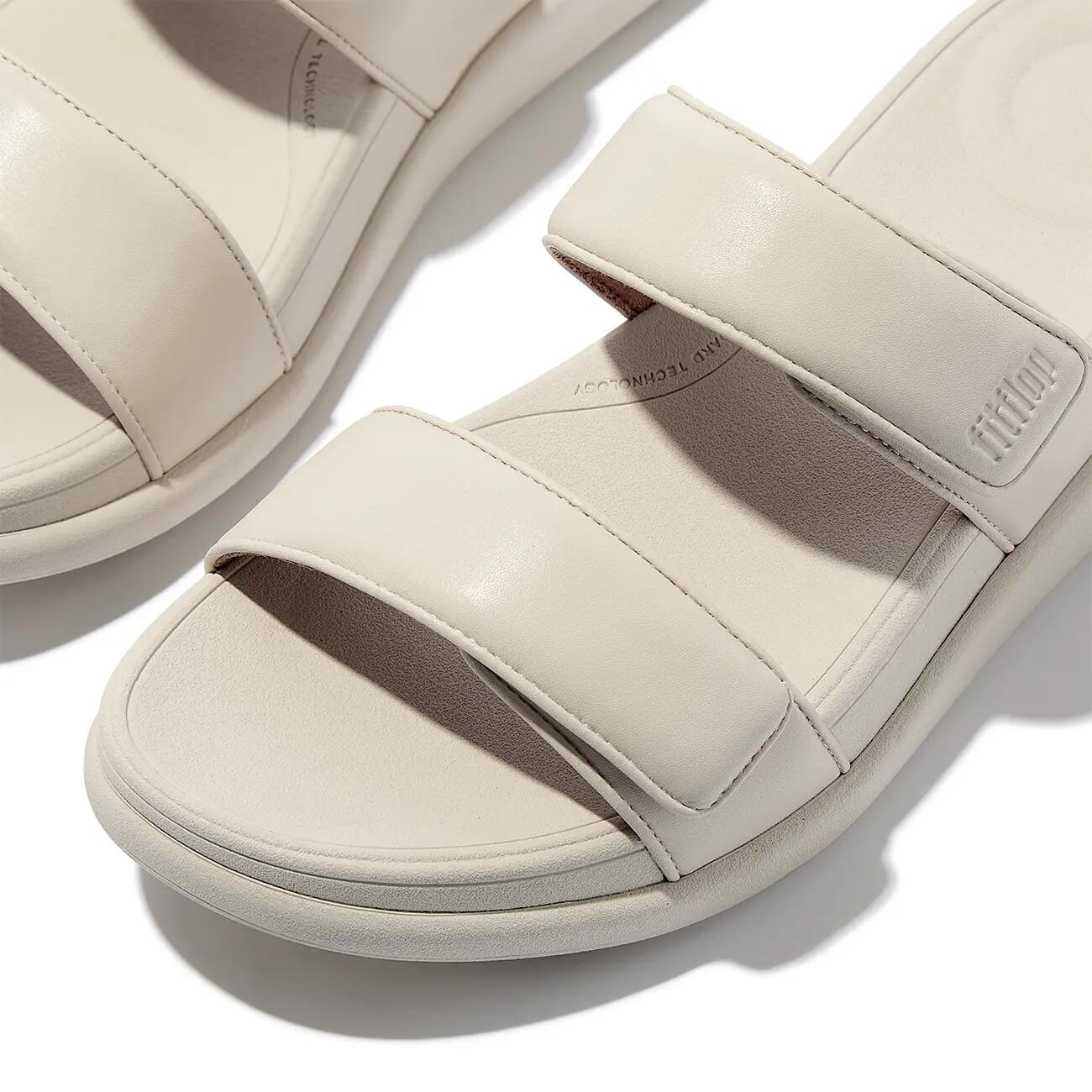FitFlop F-Mode Go Adjustable Flatform Two-Bar Slides Beige  BEIGE PARIJS 37 5/7