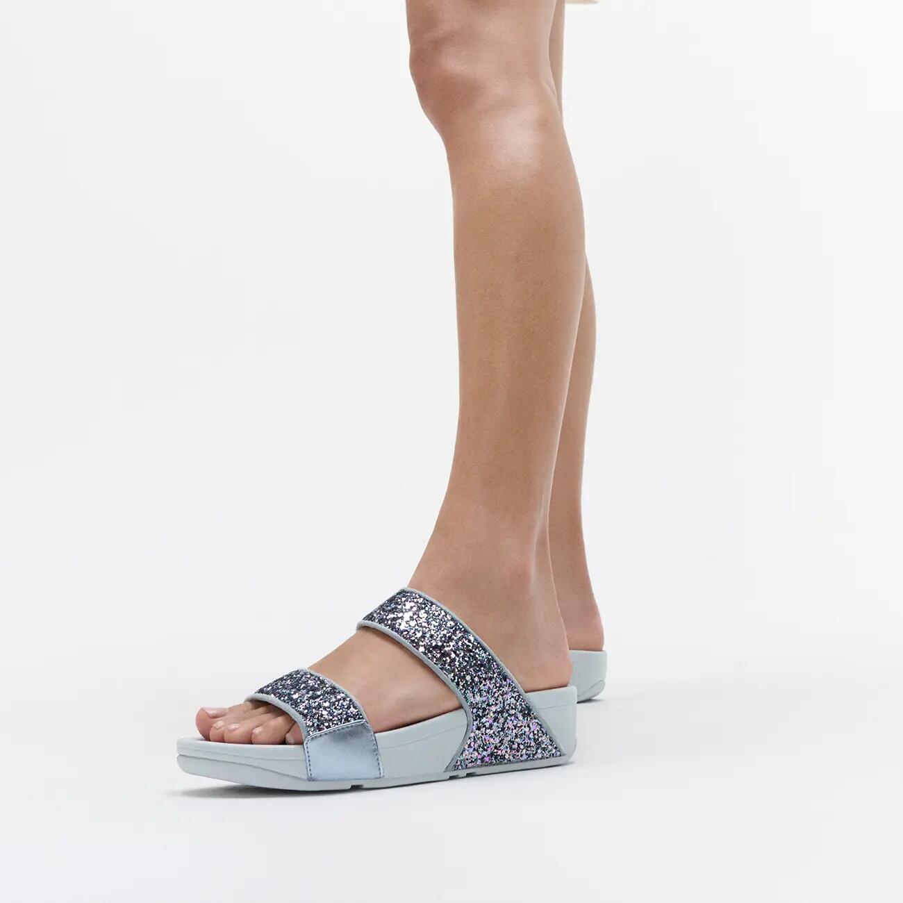 FitFlop Lulu Multi-Tonal Glitter Slides 6/7