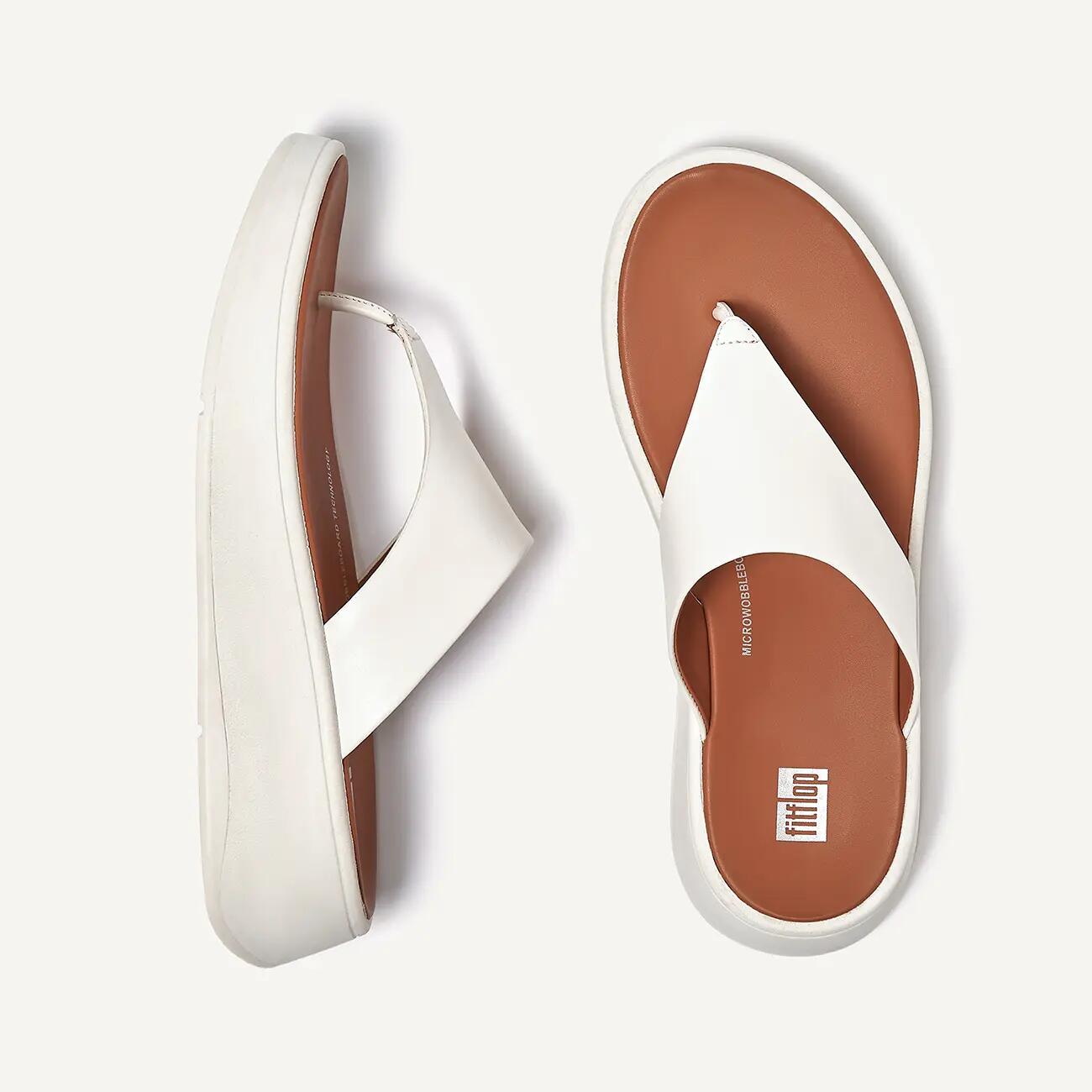F-Mode Leather Flatform Toe-Post Sandals 7/7