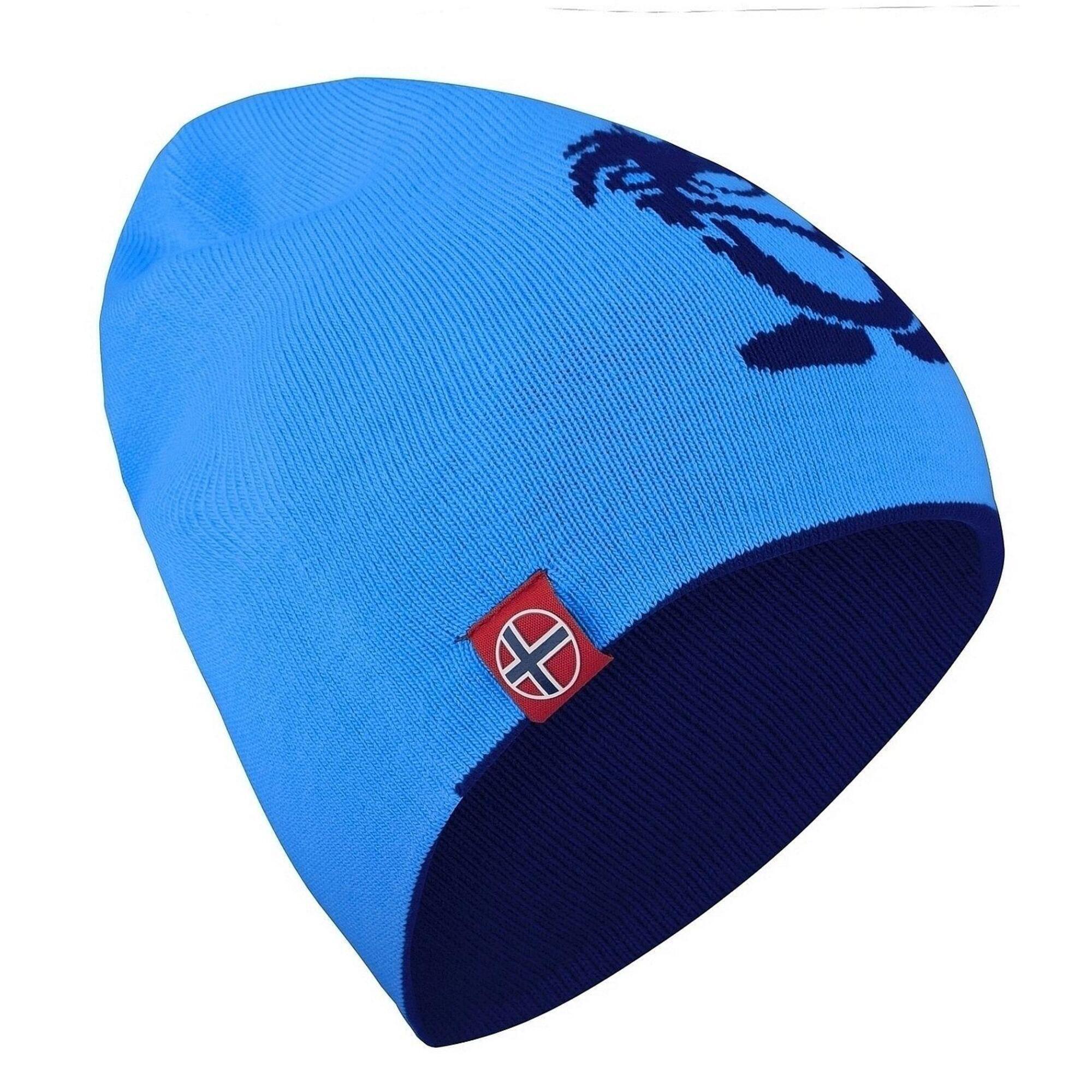 TROLLKIDS Kinder Wollmütze Troll (lang) Marineblau / Mittelblau