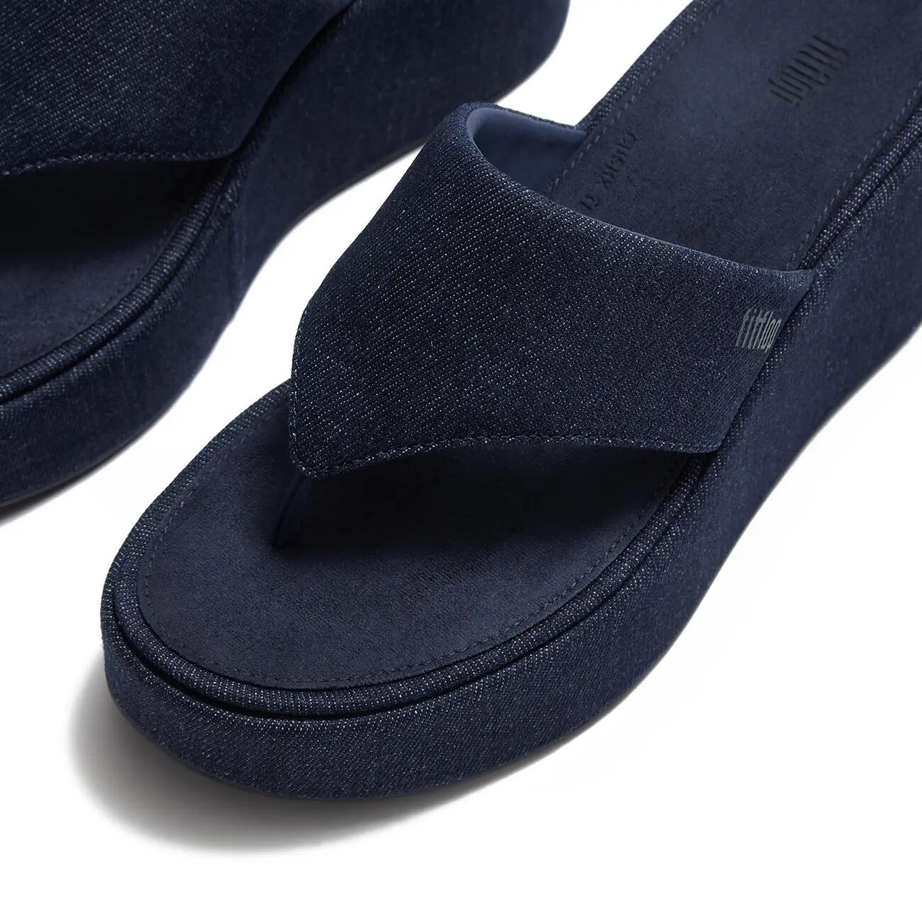 Sandales à bride avant et talon compensé en denim 5/7