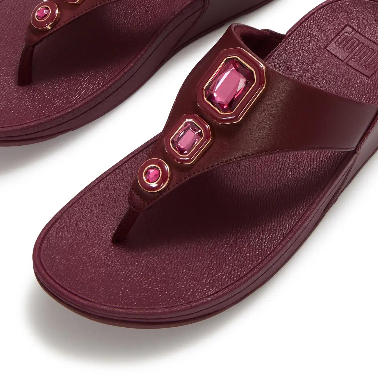 FitFlop Sandales à entre-doigts Lulu Bold Crystals  ROUGE FONCÉ/VIOLET 37 5/7