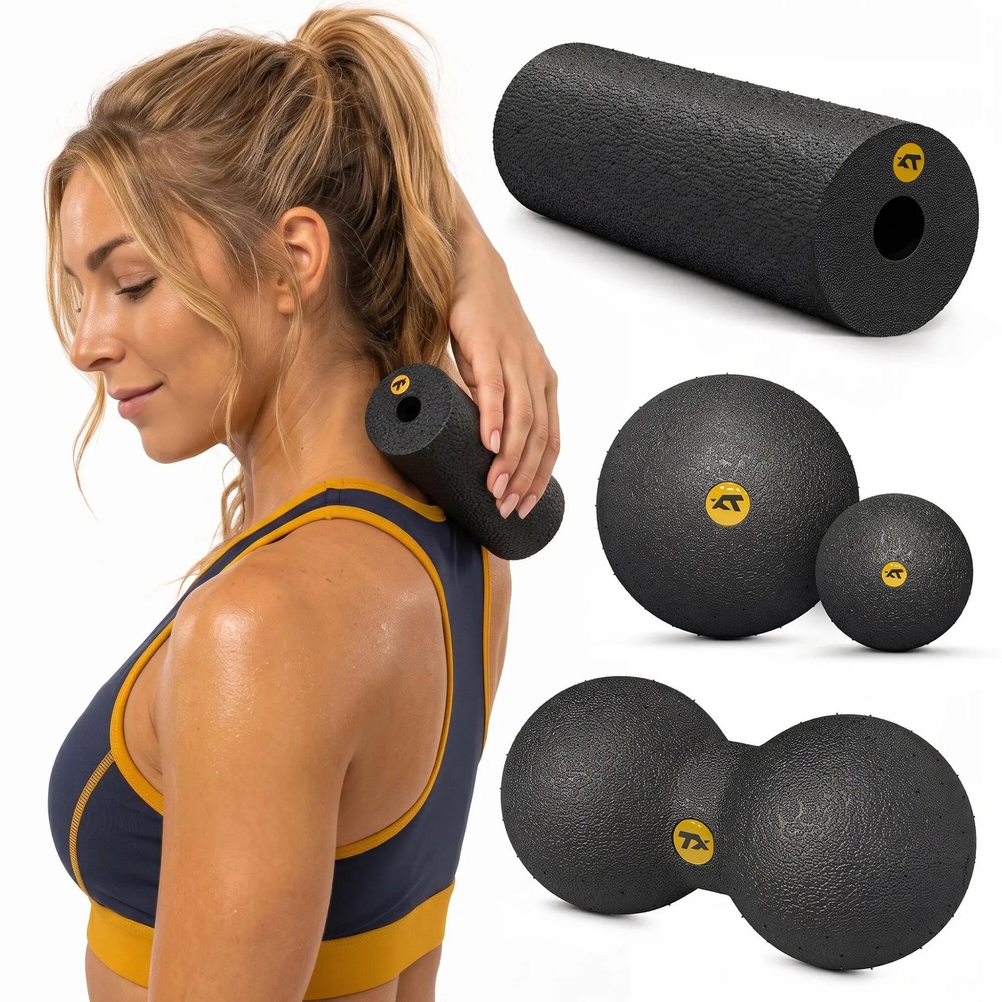 Set pour massage fascias Trex Sport mini rouleau 15 cm + 3 balles 1/7