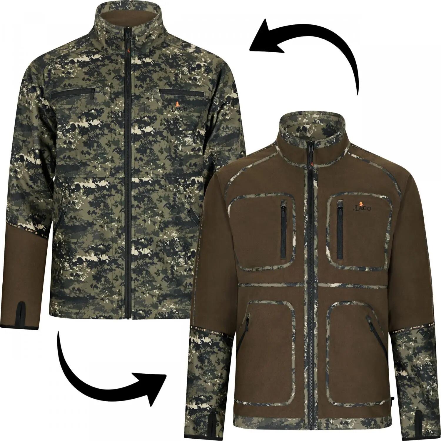 Herren - Outdoor-Wendejacke - Fleece, winddicht - Shawk - phantomX/Oliv 1/5