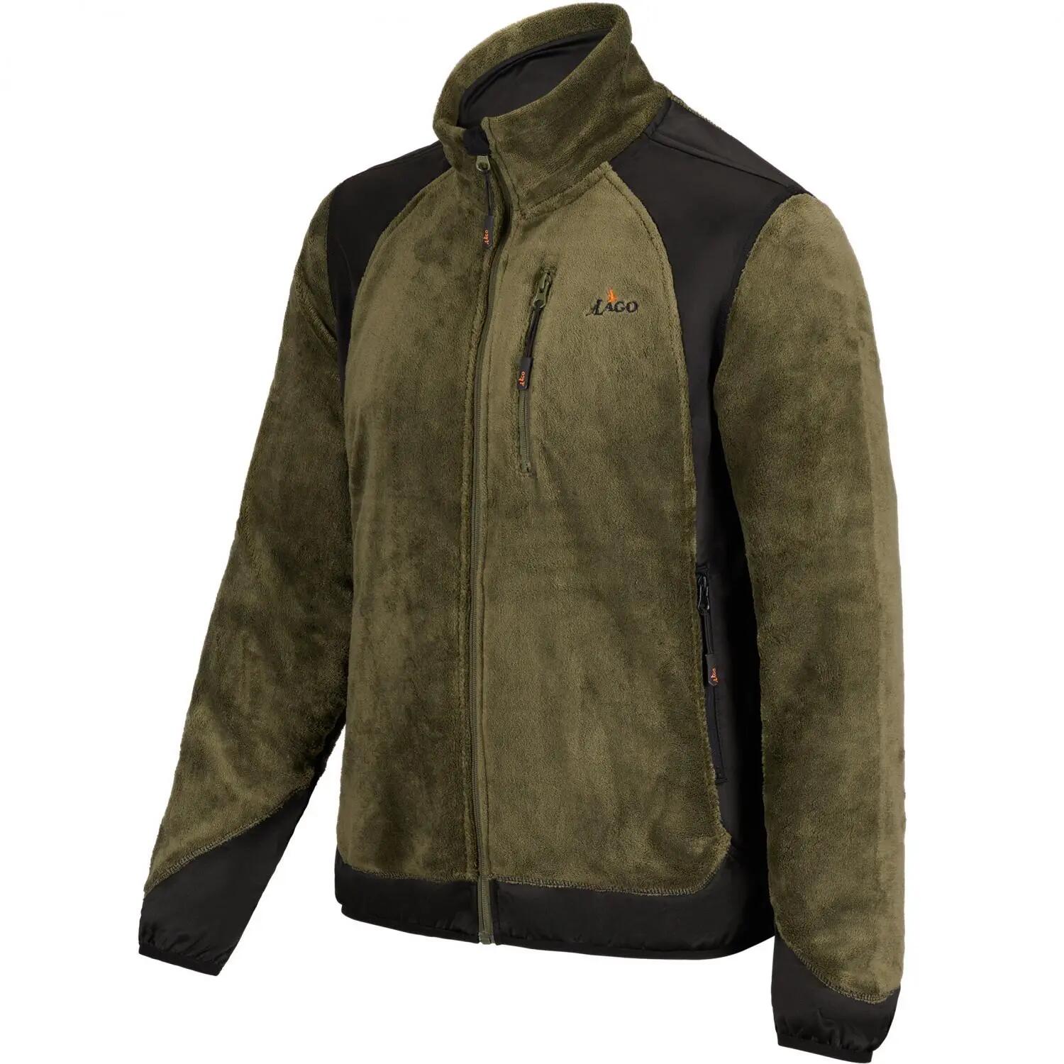 Herren - Outdoor-Fleecejacke - Micropile-Fleece, Softshell - Oliv/Schwarz 2/4