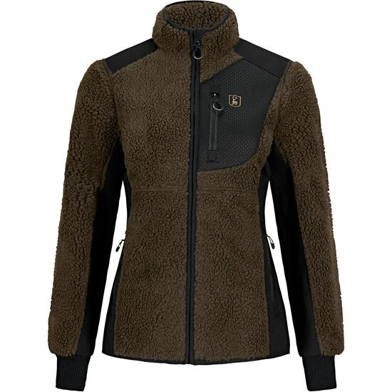 Damen - Outdoor-Faserpelzjacke - warm, elastisch - Strykari - Adventure Green