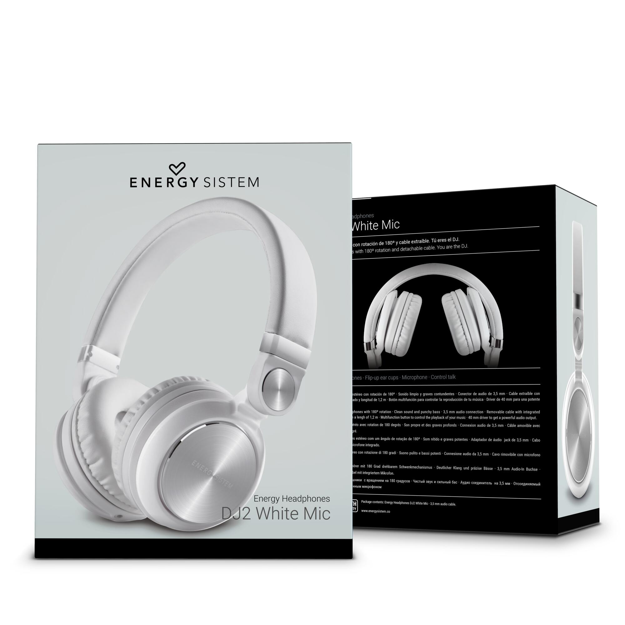 Auriculares Deportivos con Cable Energy Sistem DJ2 White Mic 3/5