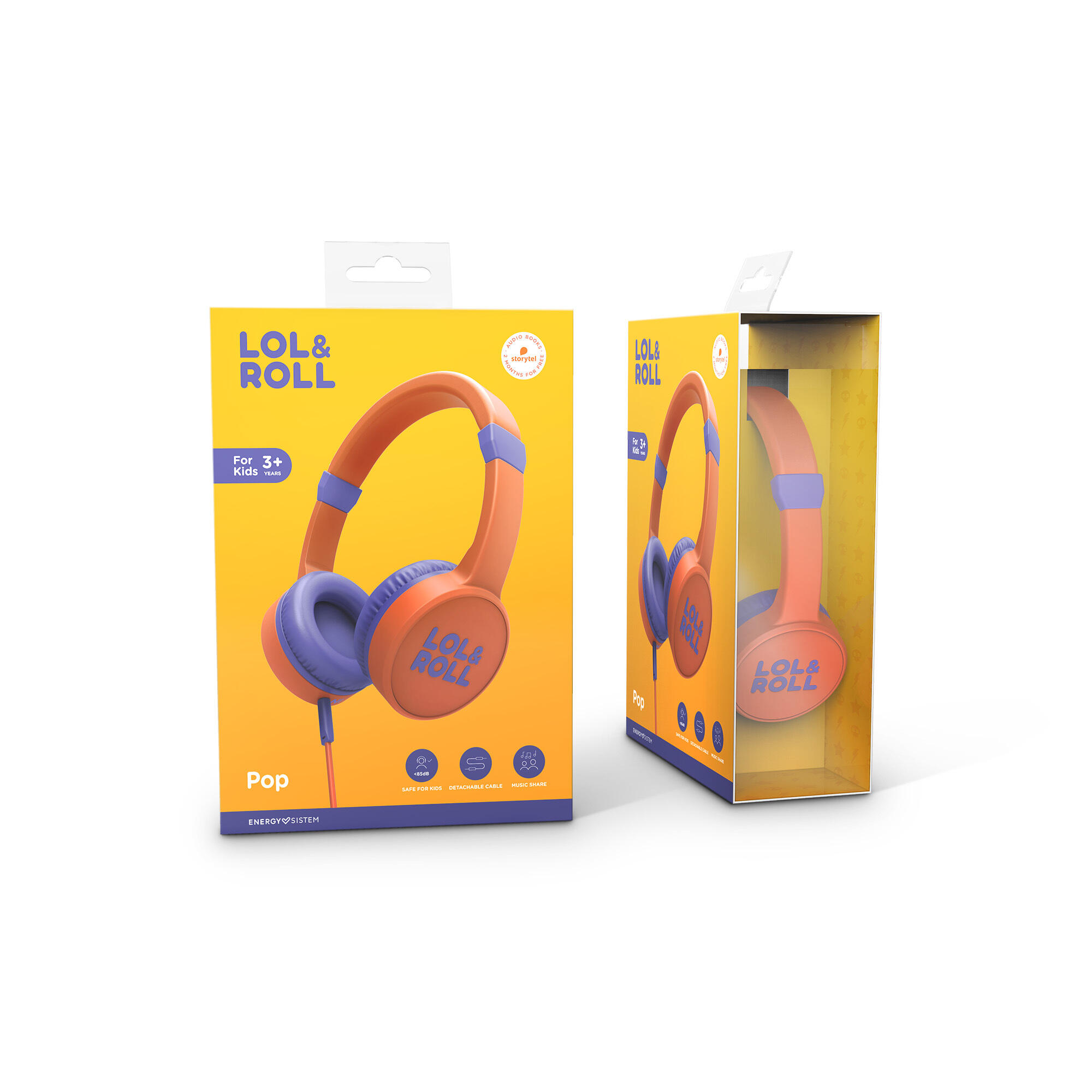 Auscultadores para crianças Energy Sistem Lol&Roll Pop Kids  Orange 3/5