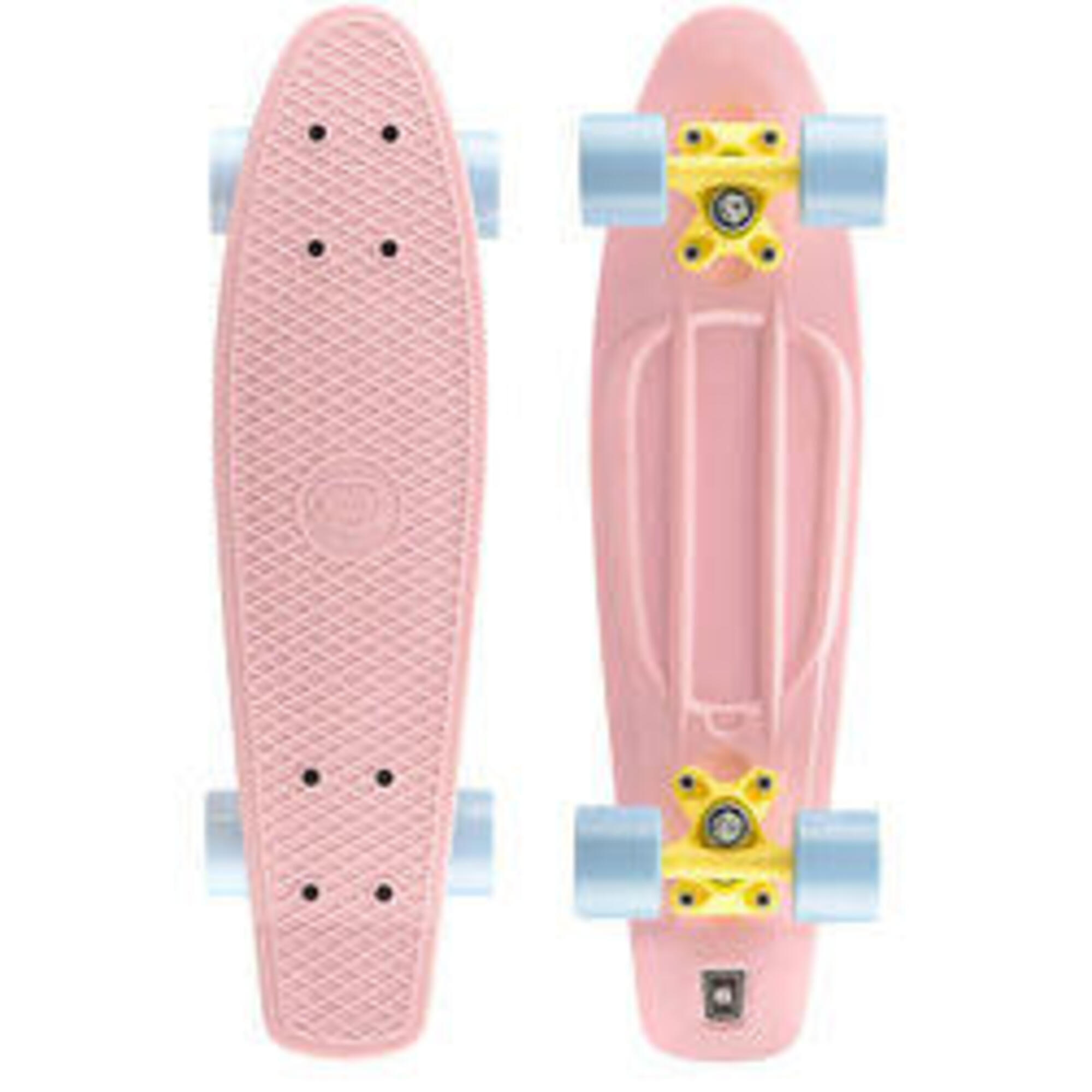 Xootz Retro Plastic Complete Cruiser Skateboard, 22" - Pastel Pink 1/3