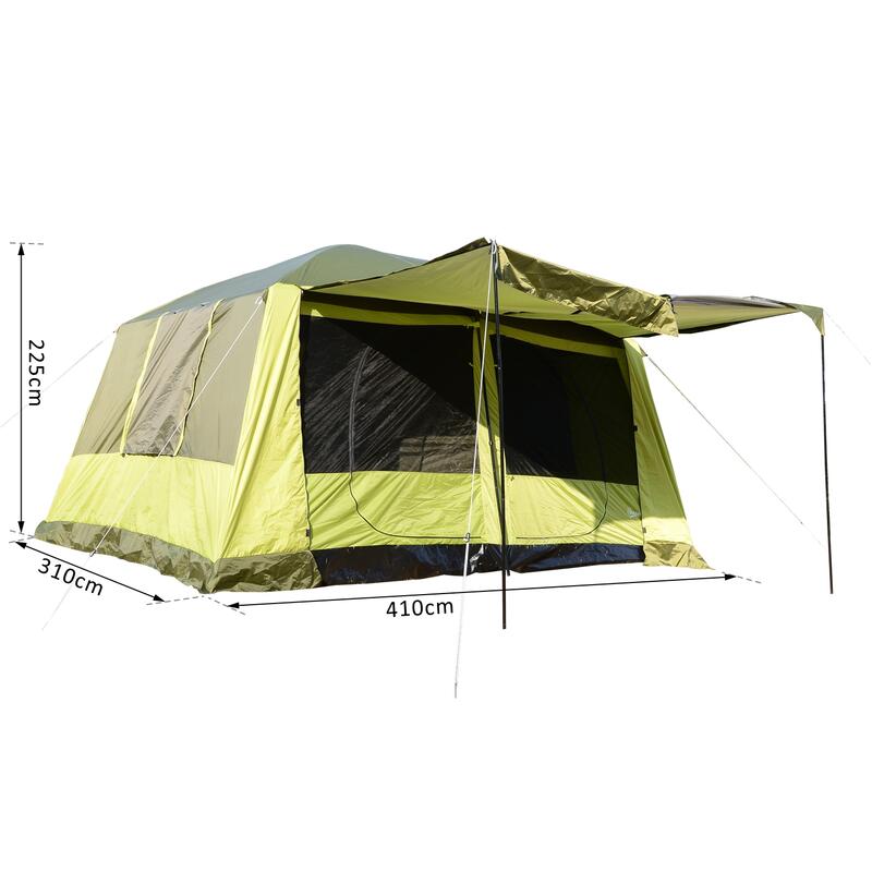 Outsunny Tenda da Campeggio con Veranda 8 Persone 410 × 310 × 225cm