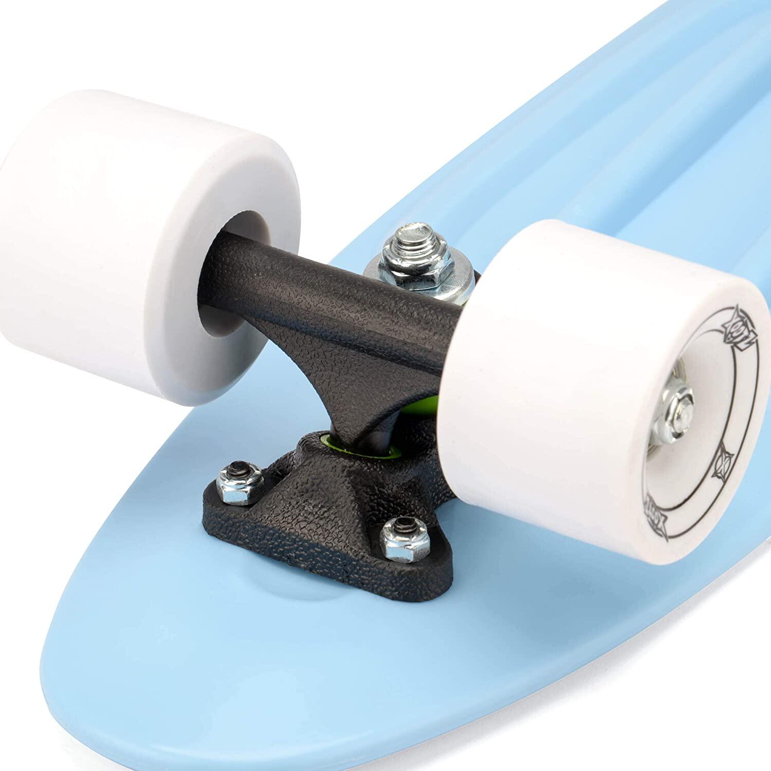Xootz Retro Plastic Complete Cruiser Skateboard, 22" - Pastel Blue 4/4