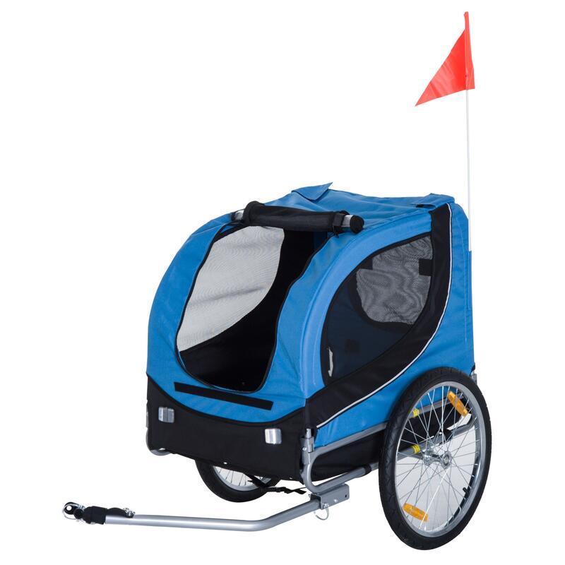 Remolque bicicleta de mascota Pawhut azul 130x73x90 cm
