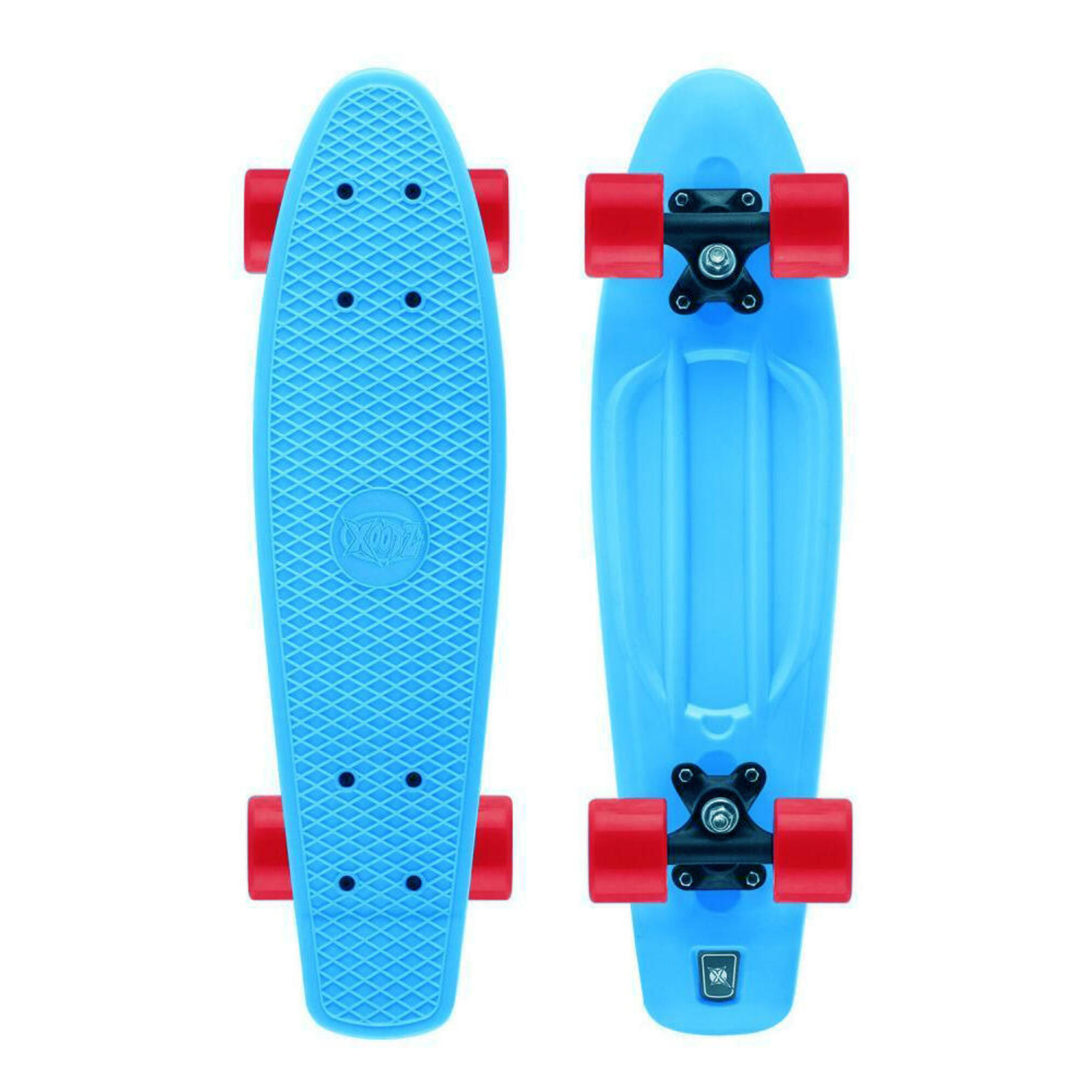 Xootz Retro Plastic Complete Cruiser Skateboard, 22" - Blue/Red 1/5