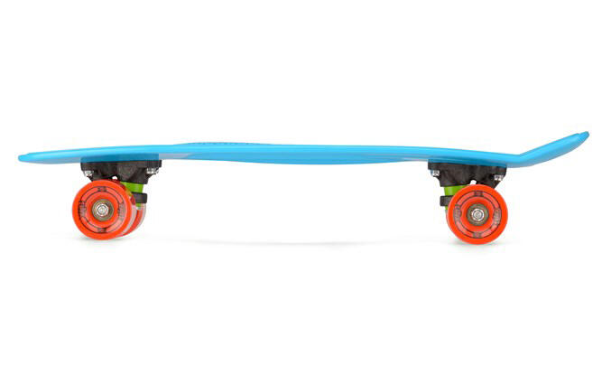 Xootz Retro Plastic Complete Cruiser Skateboard, 22" - Blue/Red 3/5