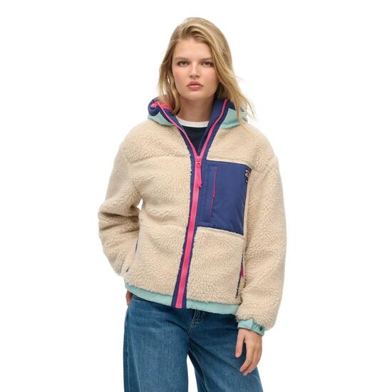 Damski polar sherpa z kapturem Superdry Vintage