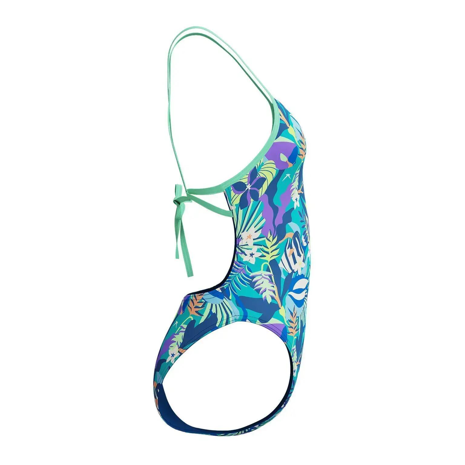 Speedo Printed Tie Back badpak groen/blauw maat 32 (EU 42) 7/7