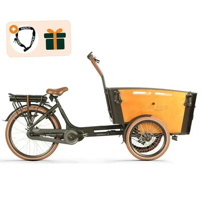 Carry 3 bafang max - elektrische bakfiets - 20 inch - 250w - bruin/zwart