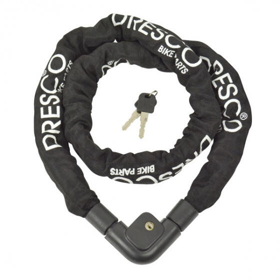 Dresco serrure à chaîne 150 cm x 10 mm acier/polyester noir