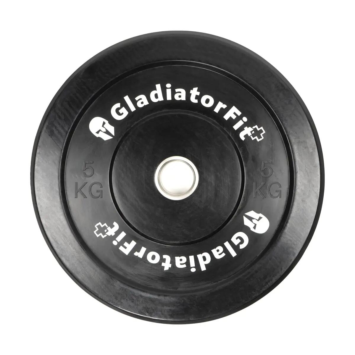 Disque olympique noir caoutchouc "Bumper Plate" Ø 51mm GladiatorFit 1/5
