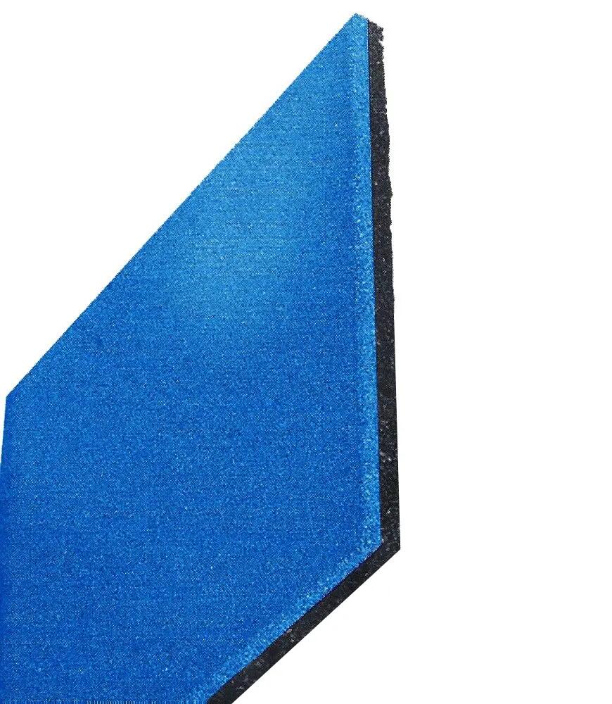 Baldosa de caucho azul de 55 mm - 50x50 cm - conexión machihembrada 5/7