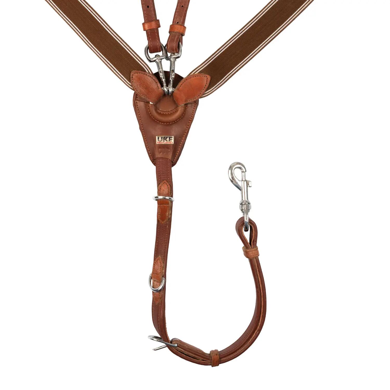 Elastische borstplaat met martingale vork in dubbel leer 4/4