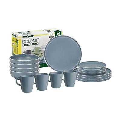 Brunner dolomit blue lunch box - melamine serviesset (16 delig)