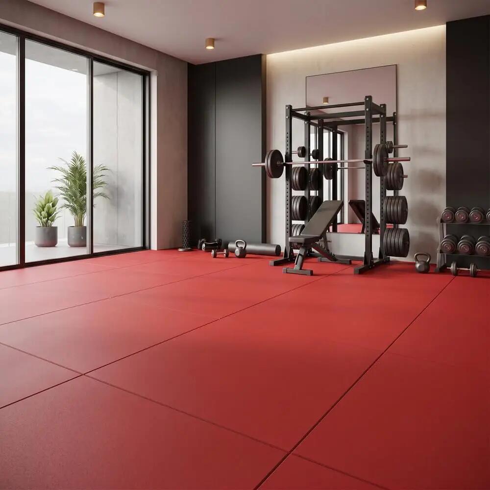 ARQUICAUCHO Loseta de Caucho para Gimnasio 1x1m x 40mm Rojo 9/11