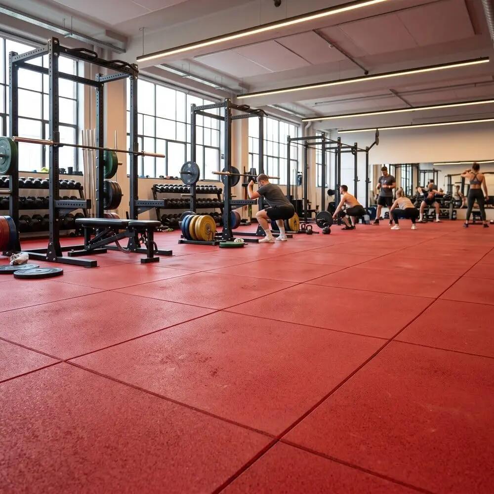 ARQUICAUCHO Loseta de Caucho para Gimnasio 1x1m x 40mm Rojo 10/11