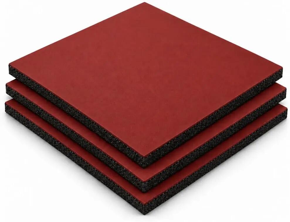 ARQUICAUCHO Loseta de Caucho para Gimnasio 1x1m x 40mm Rojo 4/11