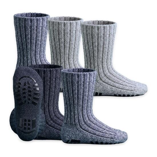 Baby Kinder Stoppersocken ABS Noppen Wollsocken Norweger Hausschuh-Ersatz 6 Paar