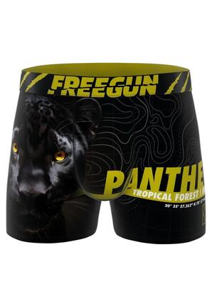 FREEGUN Caleçon boxer noir Panther tropical à longueur standard, taille M