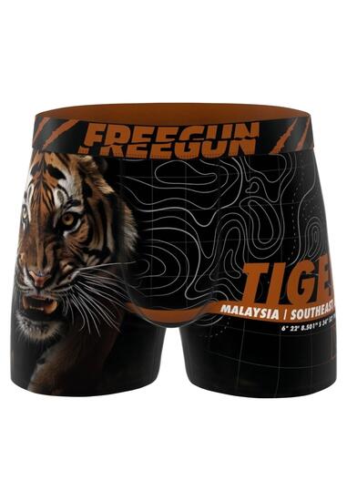 FREEGUN boxer homme noir, tigre malaisien, taille L