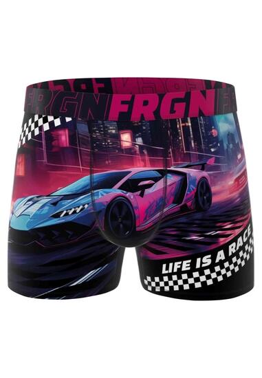 Caleçon boxer noir pour homme FREEGUN 'Life Is A Race', longueur standard, XXL