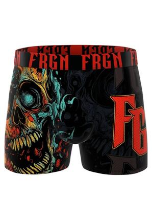 FREEGUN Shorts boxer noir crâne, longueur standard, taille M