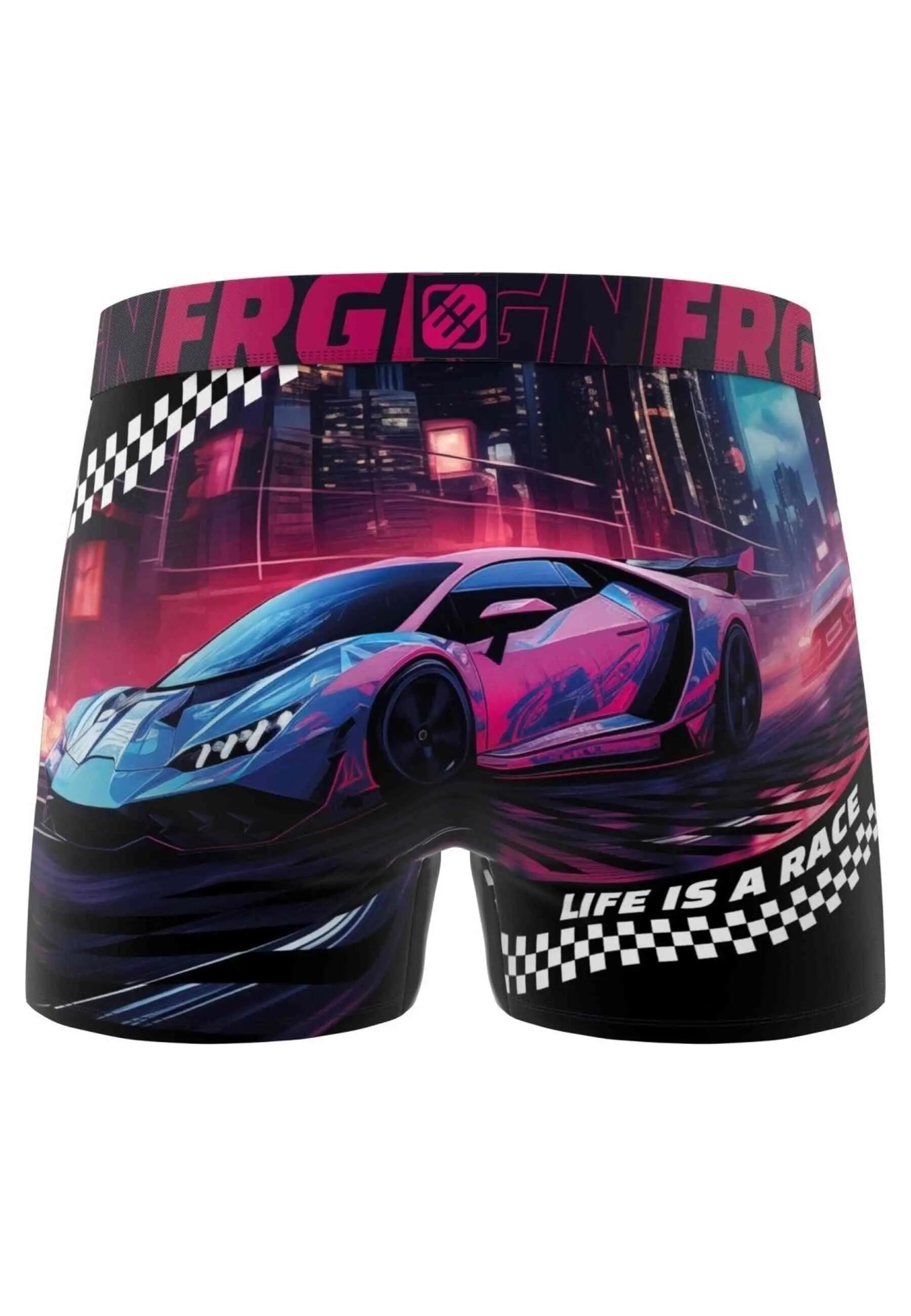 Caleçon boxer homme FREEGUN 'La vie est une course', noir, taille M 2/2