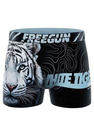 Boxer homme FREEGUN noir et blanc tigre, taille S