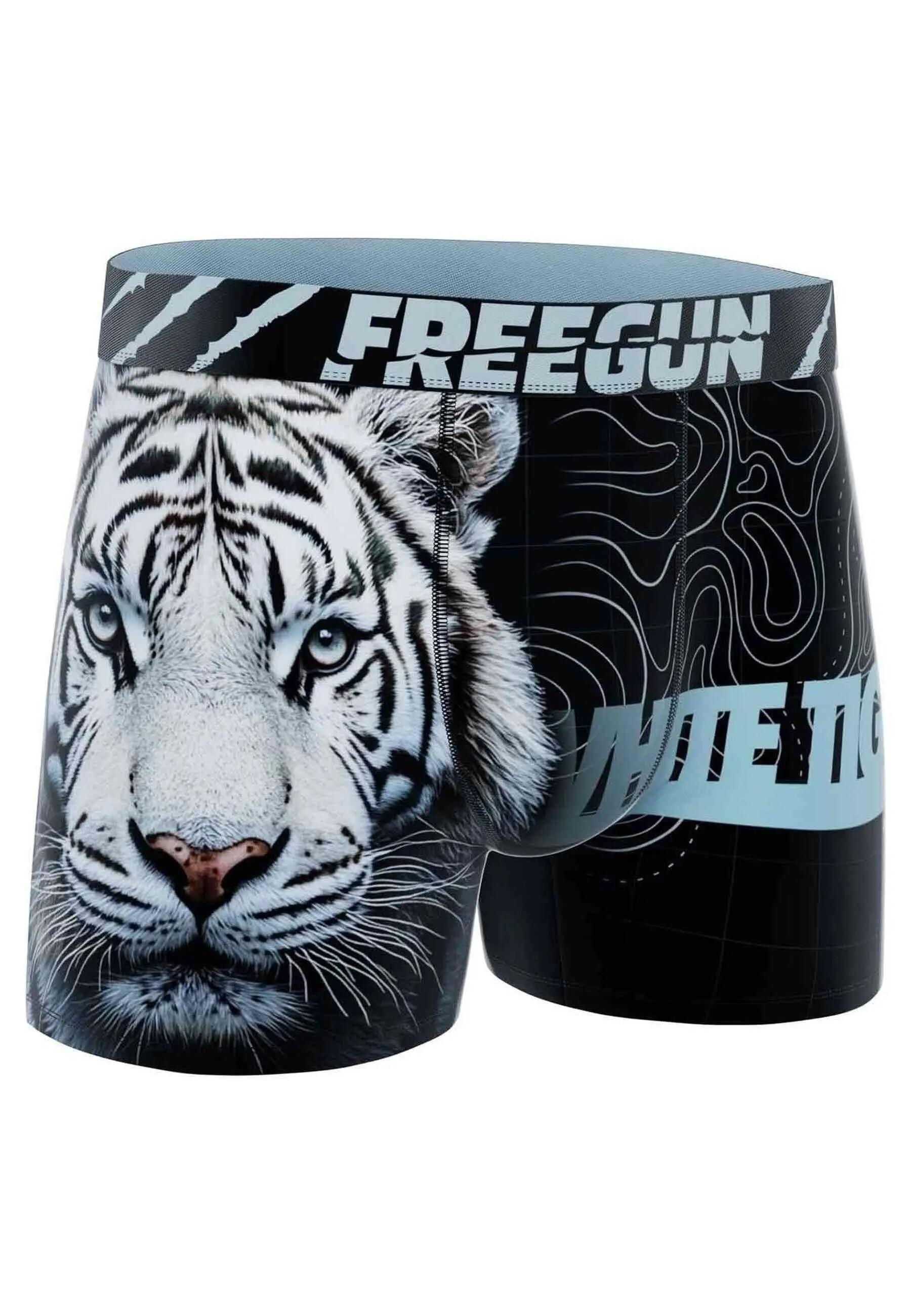 Boxer homme FREEGUN tigre noir et blanc, taille M 4/4