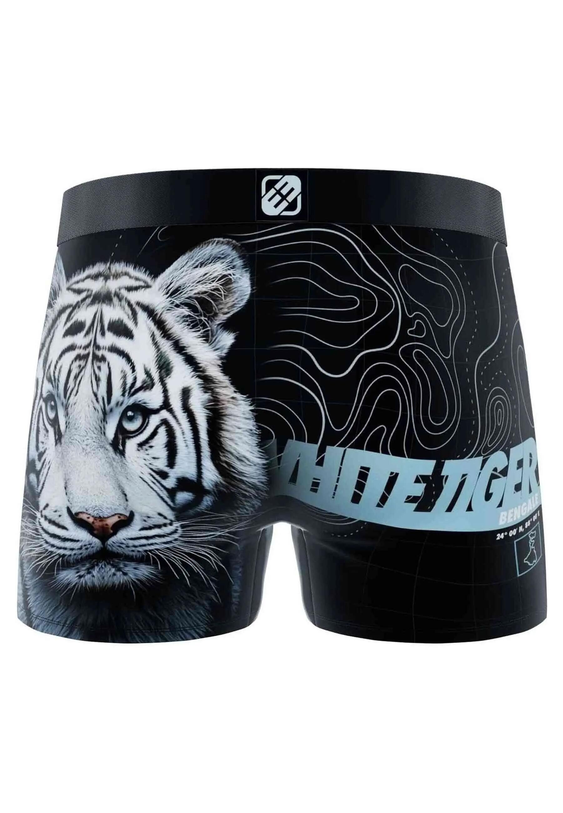 Boxer homme FREEGUN tigre noir et blanc, taille M 2/4