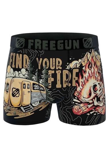 FREEGUN Boxer short de pompier jaune, longueur standard, taille XL
