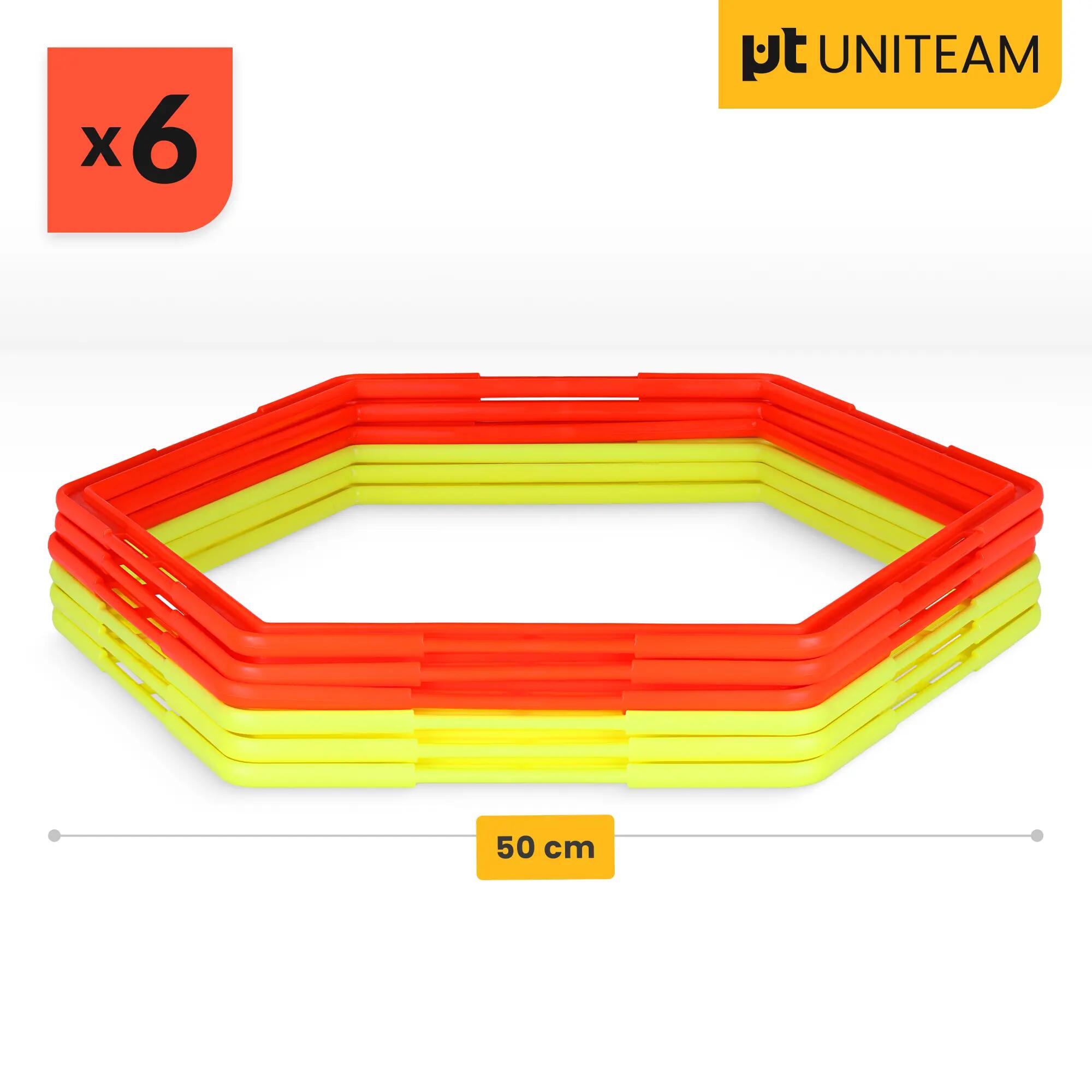 Koła koordynacyjne sześciokątne obręcze agility 50 cm 6 szt. UNITEAM 6/12