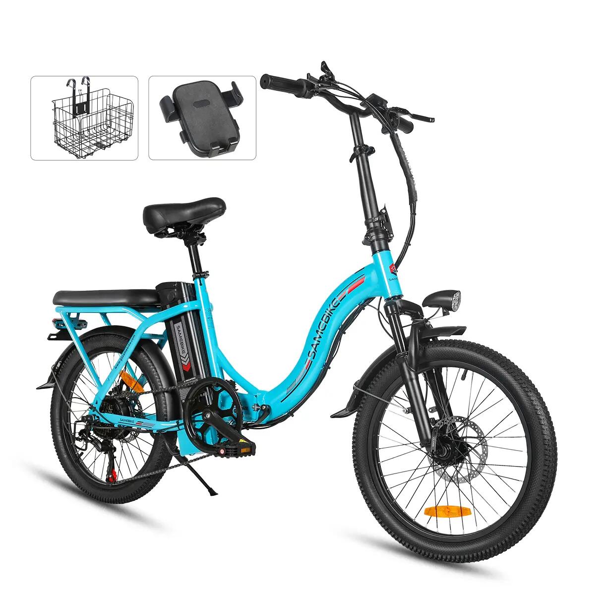 Bicicleta eléctrica plegable adulto SAMEBIKE CY20 36V 12Ah pantalla LCD color 5/15