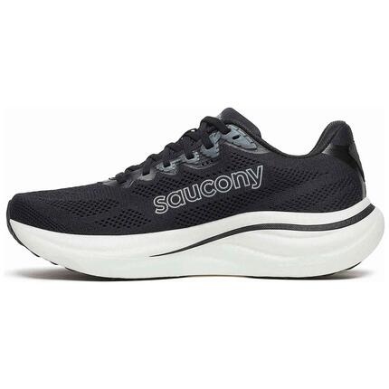Chaussures de course Saucony modèle Ride 19 Wide "Black/Silver" pour homme